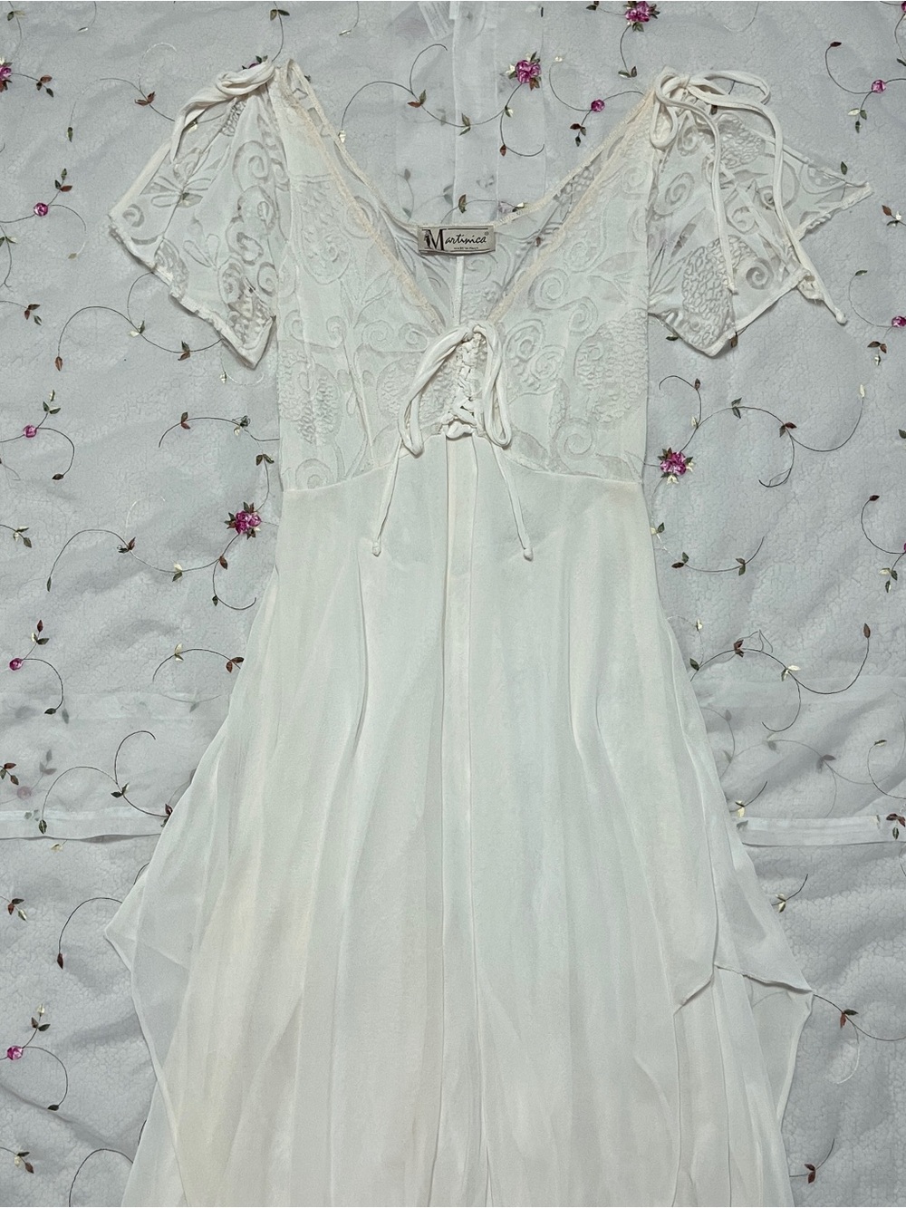 Vintage sheer asymmetrical gown